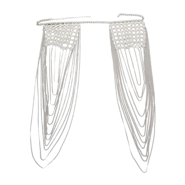 Collar de cadena de hombro Zulema Punk Plata