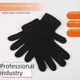 thumbnail image 4 of Guantes de punto para hombre de primavera y otoño, cálidos guantes de lana de hilo acrílico grande, hilo reciclado, Dew 235 finger, 4 of 5