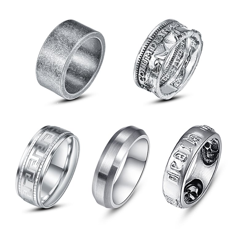 3pcs Stainless Steel Rings for Men's Original Color Classical