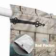 thumbnail image 4 of Teal Tulip Butterfly Swag Valances for Windows, Kitchen Window Curtains Over Sink, Beige Turquoise Floral Farmhouse Wooden Window Treatment Curtains for Living Room/Bedroom 2 Panel Sets 36"x45", 4 of 8