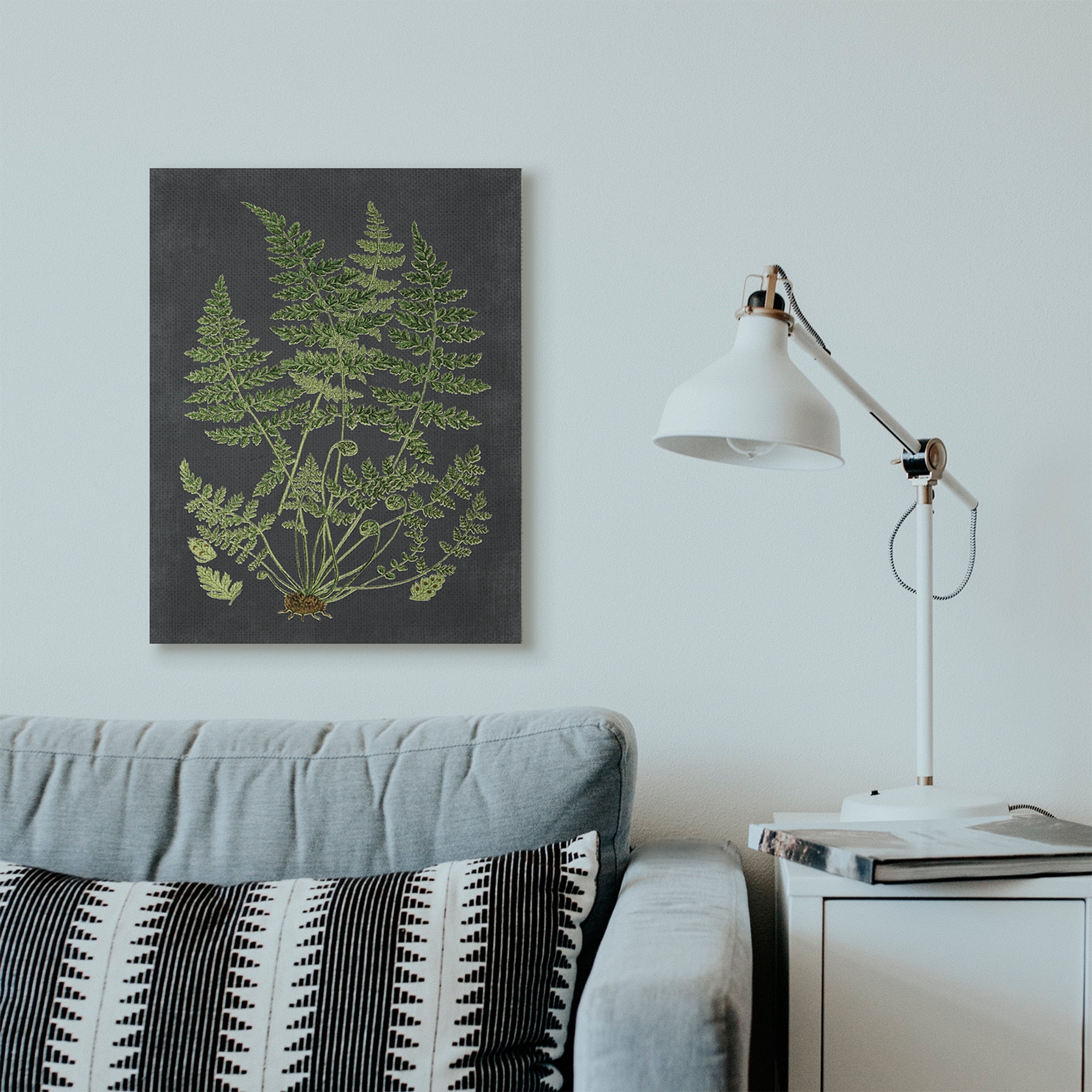 Stupell Industries Botanical Drawing Green Black Design Canvas Wall Art by Lettered and Lined