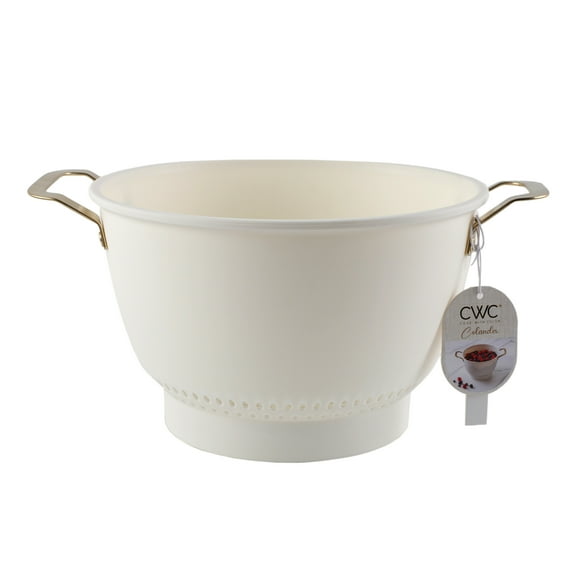 Cook with Color Kitchen Colander Strainer with Handles for Food, Pasta, & Vegetables, Heat-Resistant and Easy to Handle
