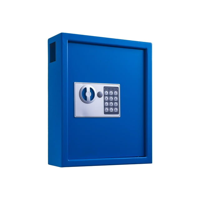 AdirOffice - Armoire à Clés - 40 Crochets - Acier de Calibre 16, Acier Inoxydable (AISI 304) - Bleu