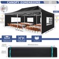 thumbnail image 5 of COBIZI 13x26 Extra Large Heavy duty Canopy Party Tent,Pop up Canopy with Side Walls for Outdoor Events Wedding,Picnics,Lawn Ez Up Canopy Four Seasons Windproof Canopy,Black(Frame Thickened), 5 of 12