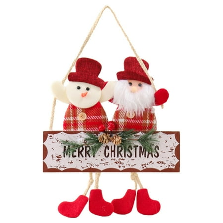 

ZTTD 10 Inch Needles Christmas Mini Pendant Snowman Home Door Hanging Creative Holiday Decorations Winter Holiday Home Decor A
