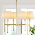 thumbnail image 4 of JONATHAN Y Cillian 27" 6-Light Mid-Century Modern Iron LED Chandelier, Brass Gold, JYL9918A, 4 of 9