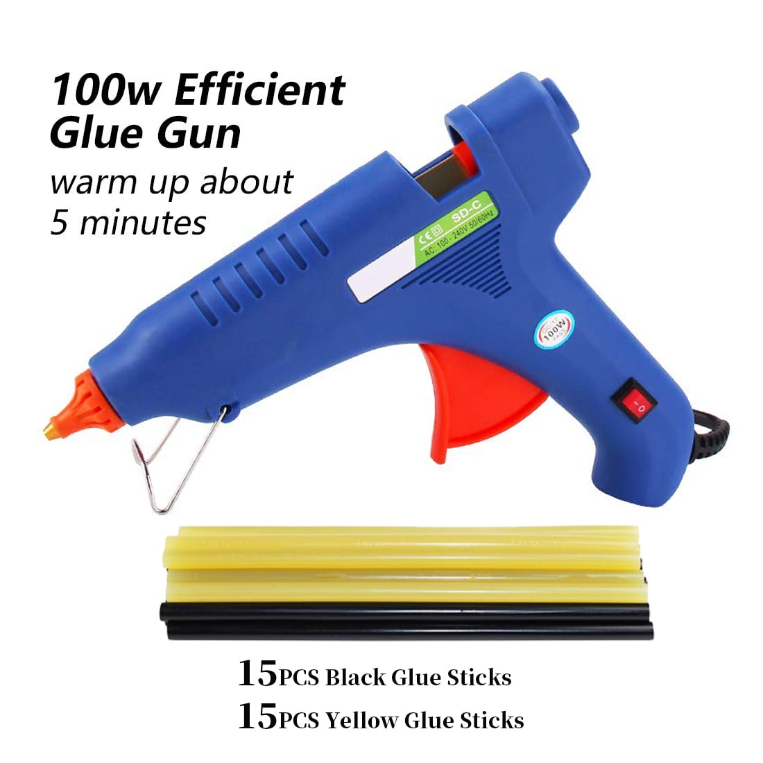 Hot Melt Glue Gun with 30pcs Glue Sticks,Removable AntiHot Cover with Flexible Trigger for DIY