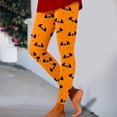 thumbnail image 2 of SNOWSONG Halloween Leggings for Women, Plus Size Leggings Women's Holiday Casual Halloween Printed Leggings Workout Exercise Bottoms, Womens Leggings, Tummy Control Leggings Yellow 3XL, 2 of 6