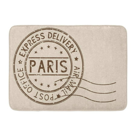 Correspondence Envelopes - GODPOK Delivery Retro Round Brown Postmark Paris France on Beige Correspondence Envelope Rug Doormat Bath Mat 23.6x15.7 inch