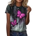 thumbnail image 1 of Cathalem Women Oversized T-Shirt 2024 Summer Ribbed Knit Slim Fit Basic Solid Color Tee Tops,Pink XXL, 1 of 5