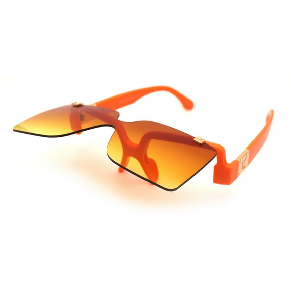 Womens Retro Flip Up Mod Fashion Rectangular Plastic Sunglasses Orange