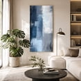 thumbnail image 2 of Canvas Wall Art, Navy Blue Grey Framed Canvas Prints for Living Room Hallway, Modern Ombre Oil Painted Abstract Art Oversized Gallery Wrapped Wall Decor for Home Office, Gifts, 30"x60" Ship Next Day, 2 of 9