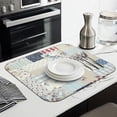 thumbnail image 3 of Pioneer Flower Floral Print Pattern Dish Drying Mat for Kitchen 1 Pack, Ultra Absorbent Microfiber Dishes Drainer Mats,16"x18", 3 of 6