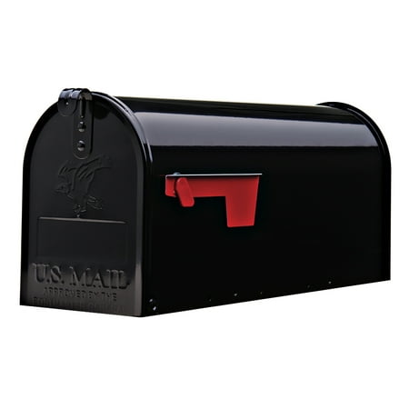 Gibraltar Elite Medium, Galvanized Steel, Black Post Mount Mailbox