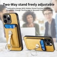 thumbnail image 3 of For Iphone 15 Skin Feel Ring Holder Wallet Magnetic Phone Case(Yellow),iPhone 16 Pro Max, 3 of 8