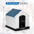 thumbnail image 2 of 32 Inch Dog House Doghouse House for Large Medium Small Dogs House Indoor Outside Dog Houses Pet House Outdoor Dog House All Weather Dog House W/Base Support for Winter Durable House , Blue, 2 of 8