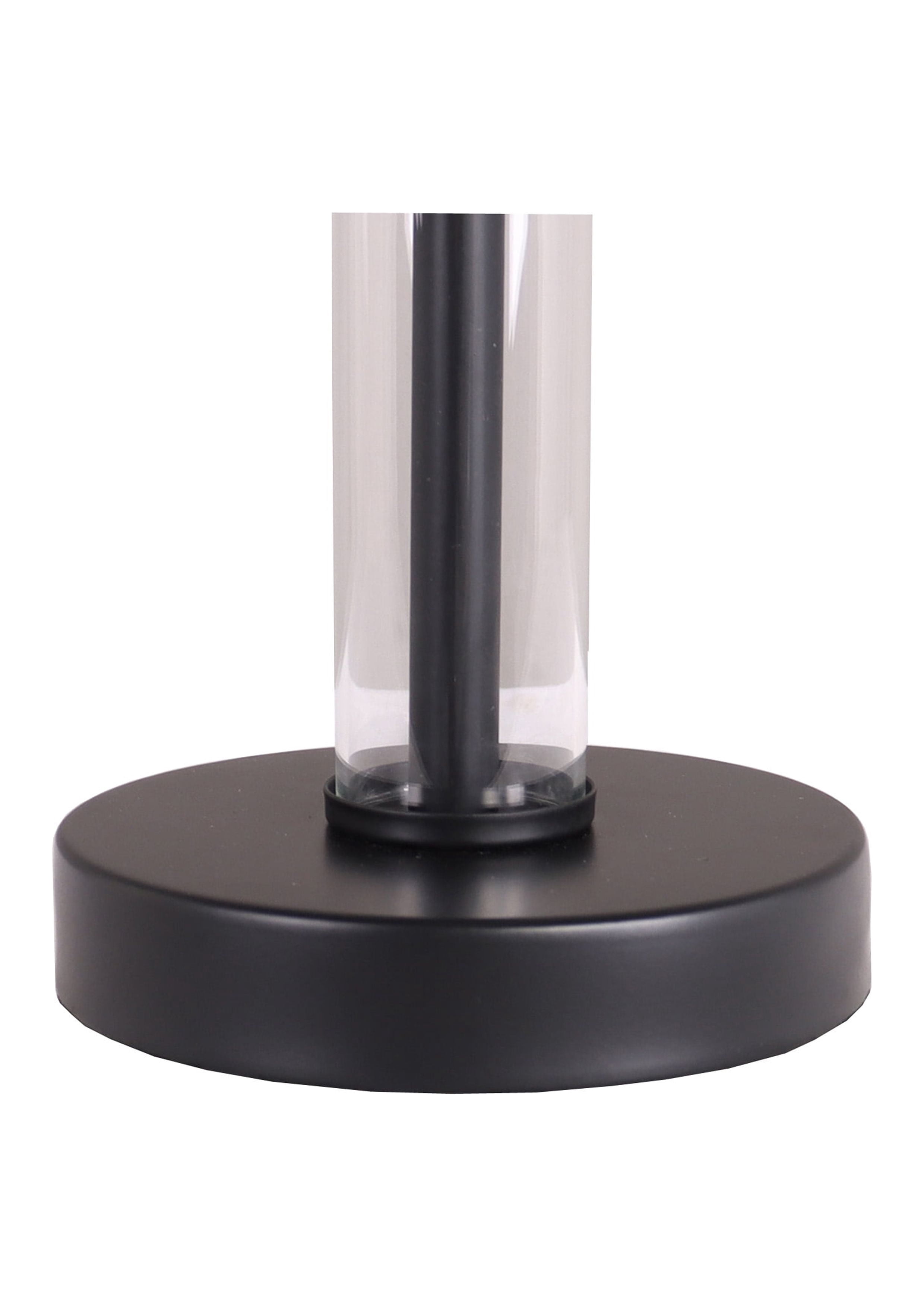 Better Homes & Gardens 14" Height Black Finish Metal Clear Glass Column Accent Lamp Base, Modern Design
