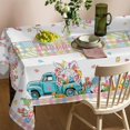 thumbnail image 6 of Easter Tablecloth 60x84 Inch Rectangle - Plaid Easter Decorations for The Home - Spring Bunny Tail Floral Table Cloth Rectangle for Party,Table, Outdoor, 6 of 6
