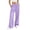 Purple, variant on ShomPort Womens Wide Leg Track Pants Stripe Front Sports Long Pants High Waisted Sweat Pants with Pockets