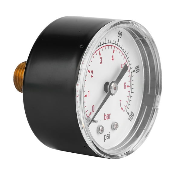 Water Pressure Gauge, Dual Scale Pressure Gauge, 50mm Dial Display, 1/4 BSPT Back Connection Water Oil Air Gas Gauge Meter
