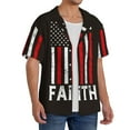 thumbnail image 2 of Kdxio Men'S Hawaiian Shirt For Men Short Sleeve Shirt Usa Flag Cross Summer Casual Holiday Beach Button Down T-Shirts, 2 of 5