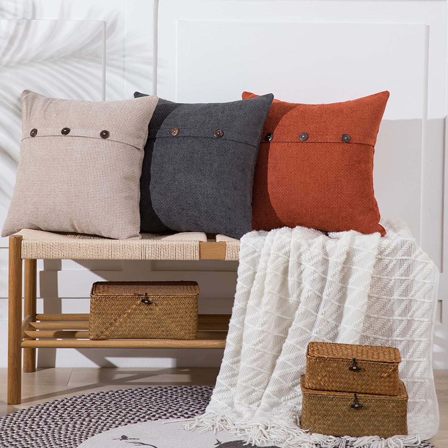 Lot De 2 Housses De Coussin Décoratives En Velours Peluche - Fourrure Artificielle Douce
