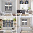 thumbnail image 6 of Morocco Orange Kitchen Curtains Sets for Windows 24 Inch Length, Blue Boho Retro Flower Pattern Abstract Rod Pocket Window Treatments Tier Curtains and Valances Set for Bedroom/Bathroom, 6 of 8