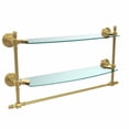 thumbnail image 5 of Retro Wave Collection Two Tiered Glass Shelf with Integrated Towel Bar - Antique Bronze / 18 Inch, 5 of 6