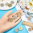 thumbnail image 3 of 10Pcs Pearl Buttons Alloy Rhinestone Shank Buttons Golden Flatback Beads Brooches Elegant Embellishment Accessory DIY Craft for DIY Wedding Party Bags Shoes Dress Home Decoration, 3 of 9