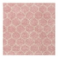 thumbnail image 3 of Unique Loom Trellis Shag Collection Area Rug - Ruby (5' 3" Square Light Pink/Ivory), 3 of 12