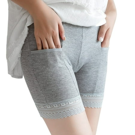 Puawkoer Womens Solid Color Large Leggings Comfortable Loose Boxer Shorts Fashion Leggings For Women Cotton Boxers Shorts Womens Cotton No Show Underwear Seamless Panties
