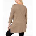 thumbnail image 3 of Karen Scott Tunique Basique pour Femmes T-Shirt Marron 1X, 3 of 5
