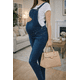 thumbnail image 4 of Overol Maternidad Mezclilla Cómodo Stretch Overol Mujer Embarazo Casual Ajustable Mediano Color Azul Marino, 4 of 5