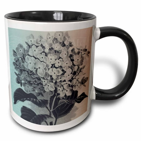 

3dRose Vintage Bouquet of Flowers Two Tone Black Mug 11oz
