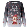 thumbnail image 4 of Camiseta suelta estampada a la moda para mujer, blusa de manga larga, cuello redondo, camisetas casuales, sudadera Pompotops FGAJ11835, 4 of 5