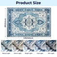 thumbnail image 4 of WANLISELL 8'x10' Washable Area Rugs, Large Living Room Bedroom Rug, Soft Boho Vintage Carpets for Dining Room Home Office Indoor Floor, Non-Slip & Low-Pile, Blue, 4 of 15