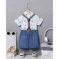 thumbnail image 3 of ZOEREA Toddler Baby Boy Clothes 1-5T Boy Gentleman Suit Short Sleeves Shirt +Suspender Pants +Bowtie Toddler Dress Boy Outfit, 3 of 8