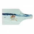 thumbnail image 1 of Fish Cutting Board, Goldfish Swimming Under Surface of Clear Water Fishbowl Liquid Motion Abstract Style, Tempered Glass Cutting and Serving Board, Wine Bottle Shape, Blue Orange, by Ambesonne, 1 of 1
