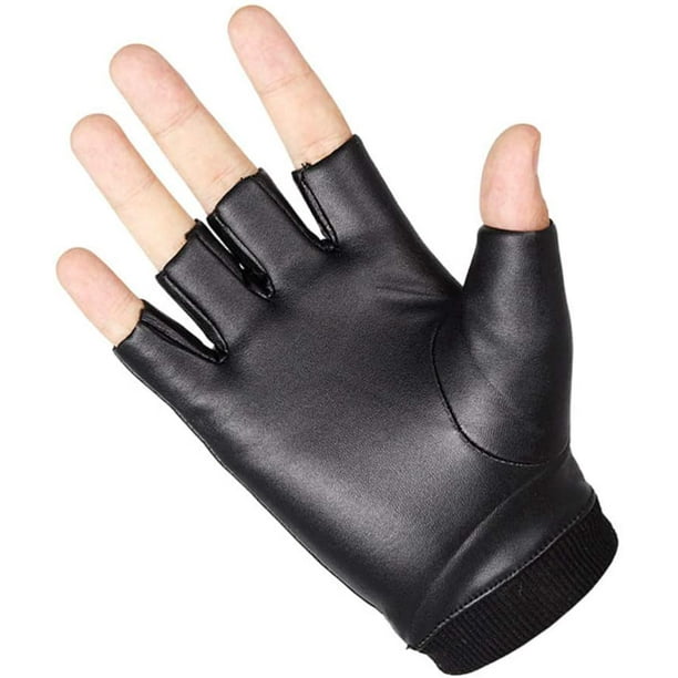 Driving Fishing Glove Men Fingerless Leather Gloves Thin Half