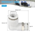 thumbnail image 2 of 3/8"PT Push to Fitting, 5 Pack 12mm Pneumatic Air Quick Connector Male Thread 90 Degree 4mm Tubing Elbow Air Tube Fitting Pneumatic Quick Adapter, White, 2 of 7