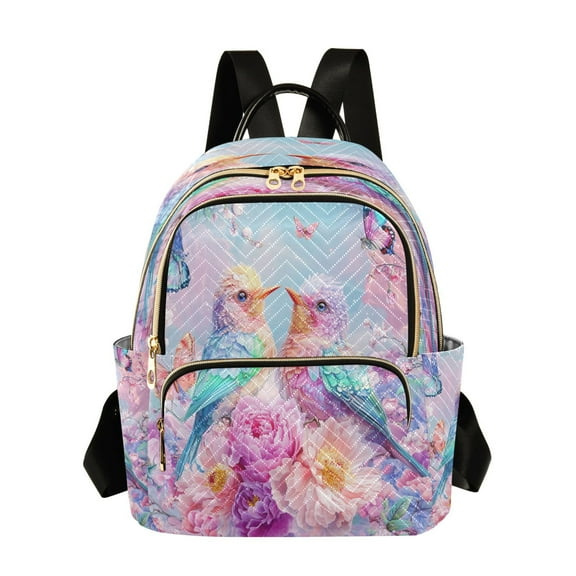 Casual Pastel Birds and Butterflies Backpack for School,College and Travel, Water Resistant Bookbag,