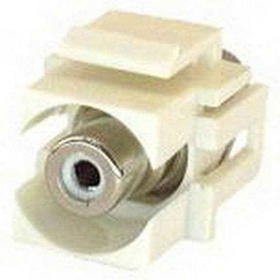 IEC RMRCA-WH RCA Female to Female Connector on White Flush Mount Keystone
