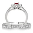 thumbnail image 3 of 1.5 Carat Ruby & Diamond Three Stone Bridal Set on 10k White Gold, 3 of 3