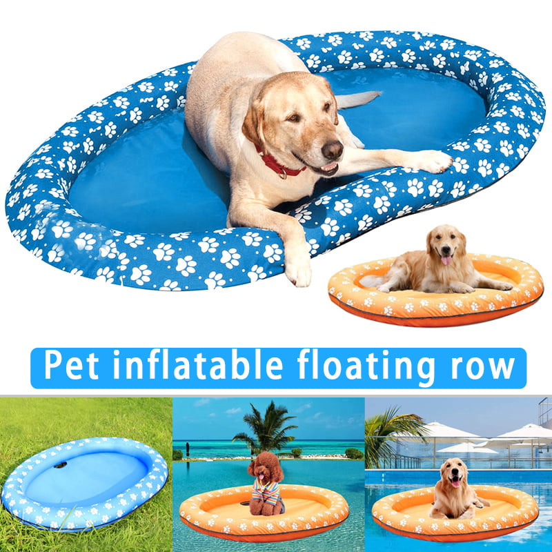 Swimming Pool Small Dog Float Inflatable Pet Ride On Water Lounge Raft Folding 