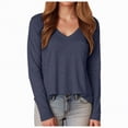 thumbnail image 4 of Towmus Womens Long Sleeve Shirts V Neck Casual Tops Loose Dressy Basic Fall Fashion Trendy Outfits Winter Clothes, 4 of 6