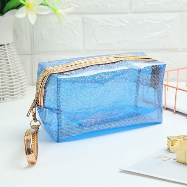 Bolsa de cosméticos láser, bolsa de cosméticos transparente de PVC, bolsa de lavado de anís, bolsa de almacenamiento de viaje impermeable multifuncional de gran capacidad