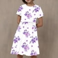 thumbnail image 2 of Hrsba Kids Summer Dress,Casual Dress for Girls,Toddler Kids Girls Print Short Sleeve Stretchy Dress A Line Dress, 2 of 5