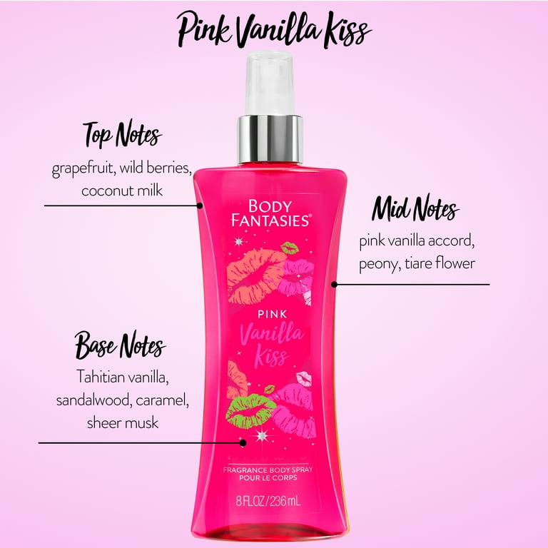 Body Fantasies Signature Pink Vanilla Kiss Fantasy Body Spray By Parfums De Coeur - 8 oz Body Fantasies Signature Pink Vanilla Kiss Fantasy Body Spray By Parfums De Coeur - 8 oz