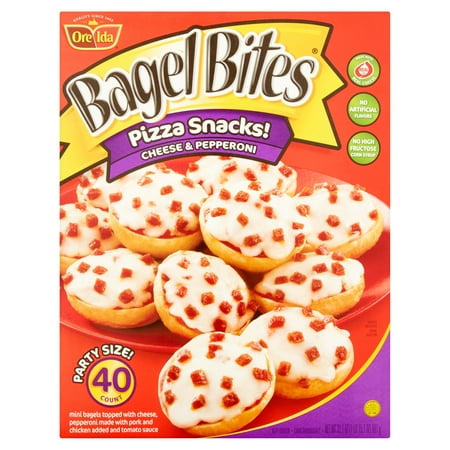 Ore Ida Bagel Bites Cheese & Pepperoni Pizza Snacks Party Size, 40 count, 31.1 oz