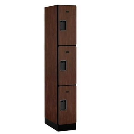 - Salsbury 33161MAH Designer Wood Locker Triple Tier - 1 Wide - 6 Feet High - 21 Inches Deep - Mahogany